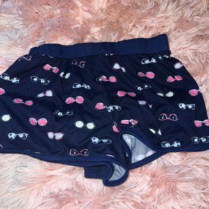 Blue Sunglasses Print Pajama Shorts